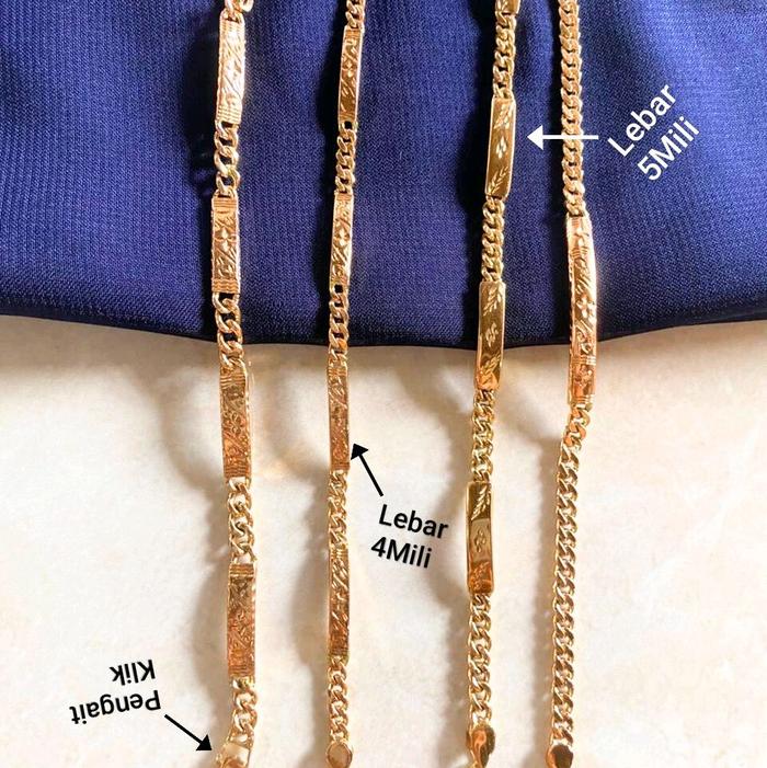 Swasa gelang rantai plat dewasa asli swasa