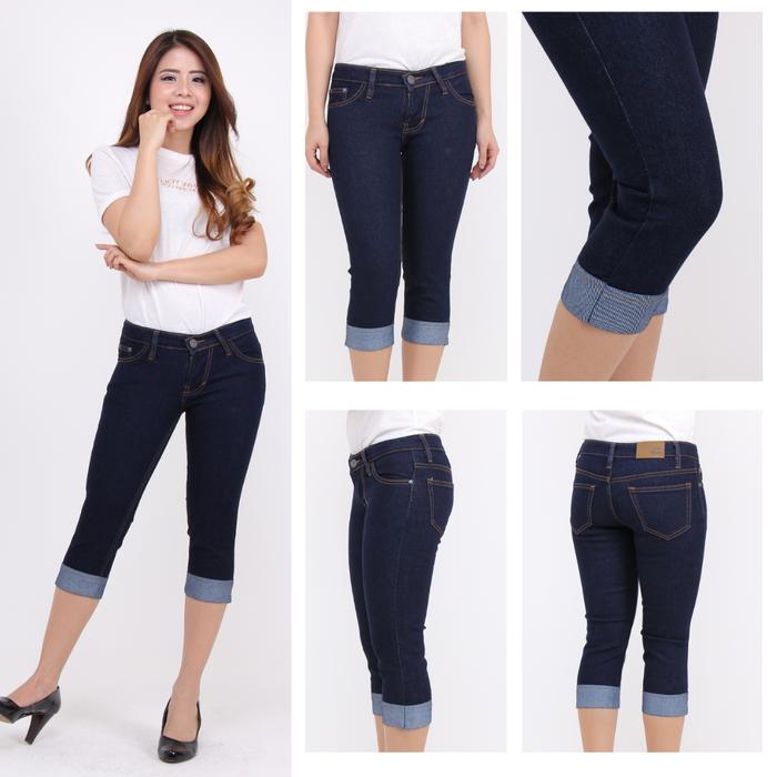 JSK Celana Jeans 7/8 Stretch Navy Wanita 27-42