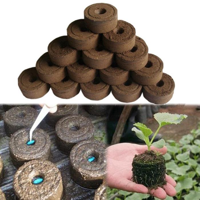 1-50pcs 30mm Jiffy Peat Pellets Pellets Seedling Soil Block Starting