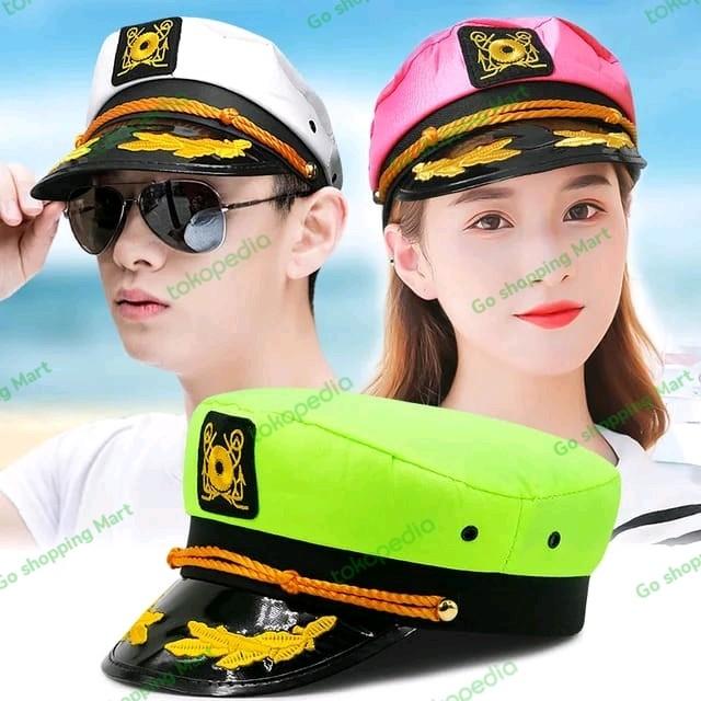 Topi Pelaut Bahan Katun  Warna Putih Untuk Pria Dan Wanita