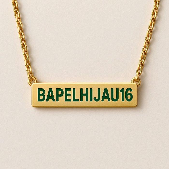 bapel hijau kalung titanium