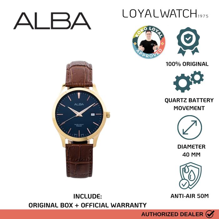 Jam Tangan Alba Prestige Pria AS9M38 Navy Leather Original Garansi Resmi