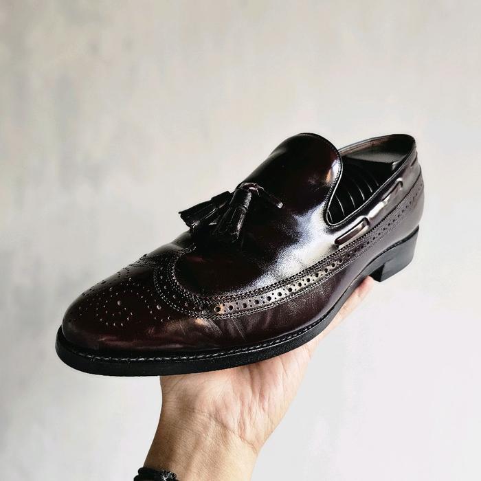 [LFR-066] ALLEN EDMONDS BROGUE TASSEL LOAFERS BURGUNDY