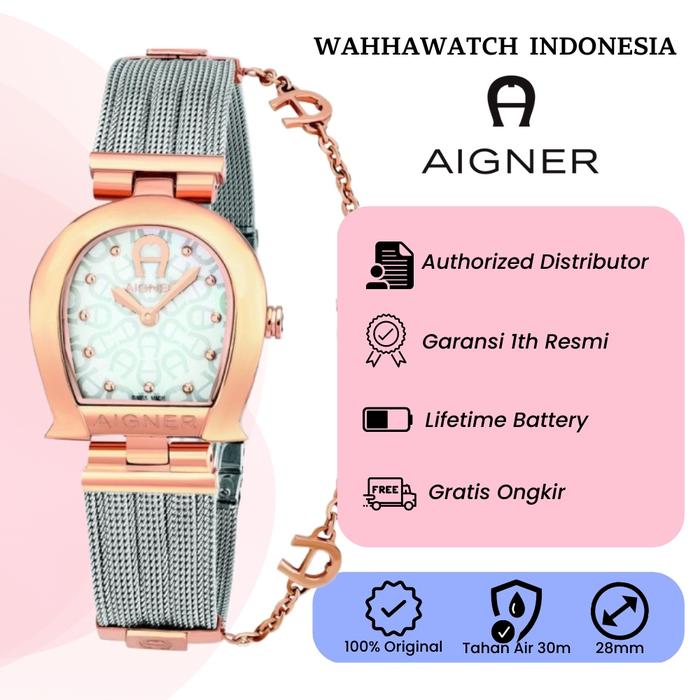 Jam Tangan Wanita Aigner Cremona Silver And Rose Gold Women's Watch A115203 Stainless Steel Original