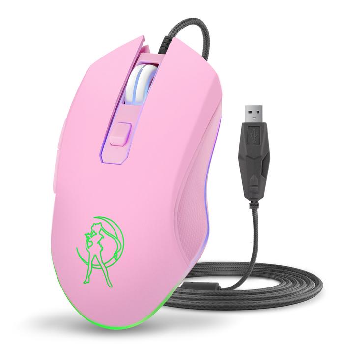 Rosa Komputer Maus Bunte Backlit Gaming Optische Maus Verdrahtete