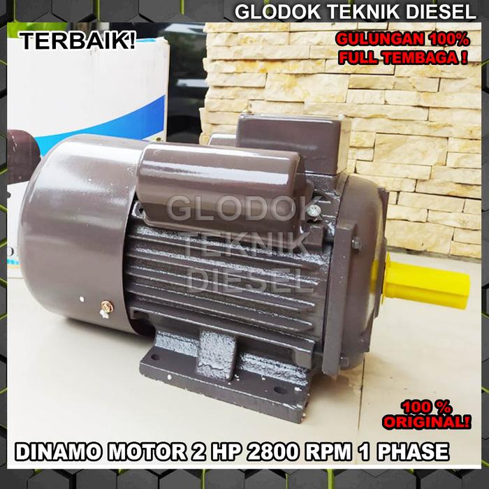 Dinamo Motor 2 HP 2800 RPM 2 POLE 1 PHASE Gulungan FULL TEMBAGA ORIGINAL Terbaik