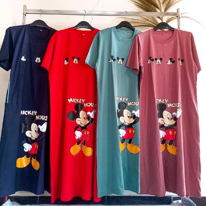 DASTER KAOS KATUN COMBED LENGAN PENDEK BUSUI/NON BUSUI CASUAL DRESS TIDUR SANTAI WANITA Payung piyam