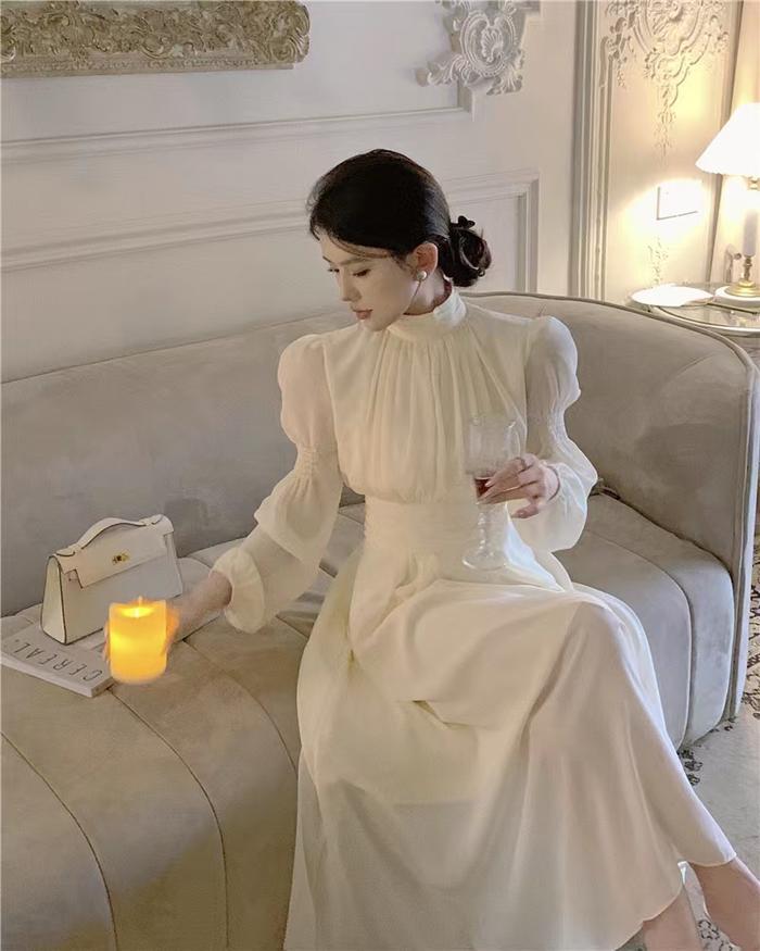 Virgo Bee Midi Dress Long Sleeve Woman Premium / Coquette Dress / Korean Summer Dress / Beachwear Ba