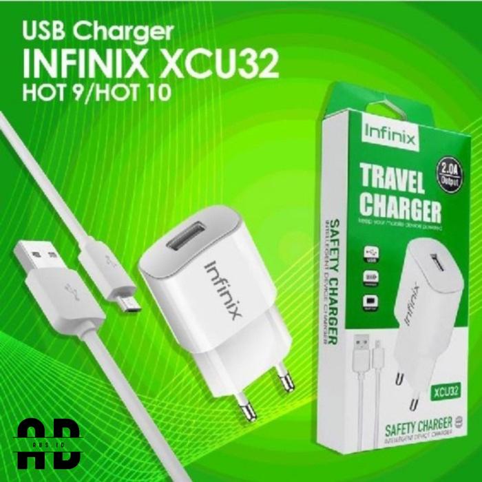 ABS - Charger Infinix 2A Micro USB Support Hot 9 Hot 10 travel Charger INFINIX Xcu-32