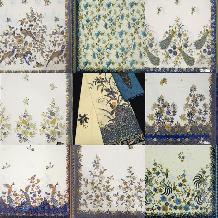 Kain Batik Motif Bunga Warna Putih Gading Jarik Batik Seragam Kain Batik Katun Meteran Cibulan Hitam