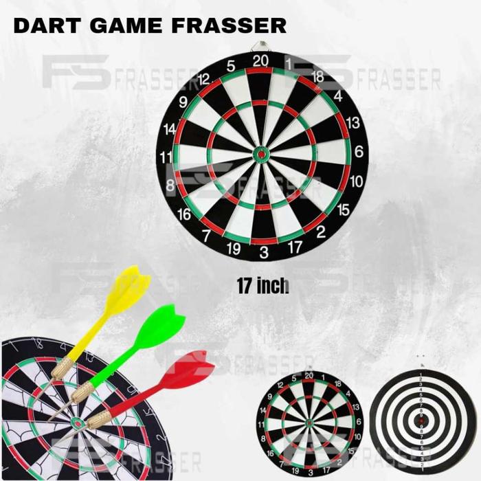 Frasser Dart Game 17 Inch Papan Dart Panahan Dinding Board Busur Lemparan