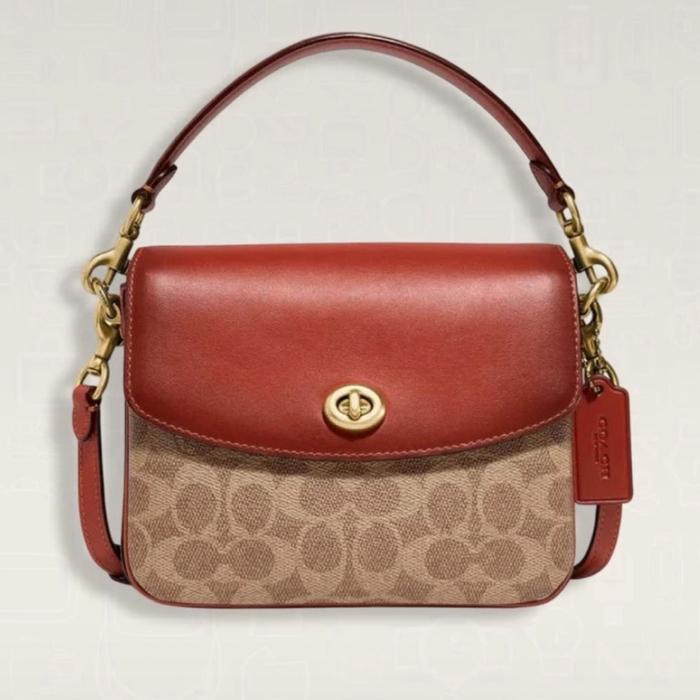 Original Coach Cassie 19 Signature Tan Rust