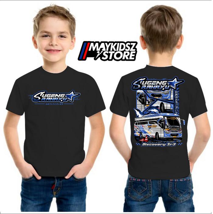 BAJU KAOS BUS SUGENG RAHAYU DISCOVERY SR3 T-SHIRT BUS ANAK USIAA 4-12TAHUN BAJU DISTRO ANAK COTTON C