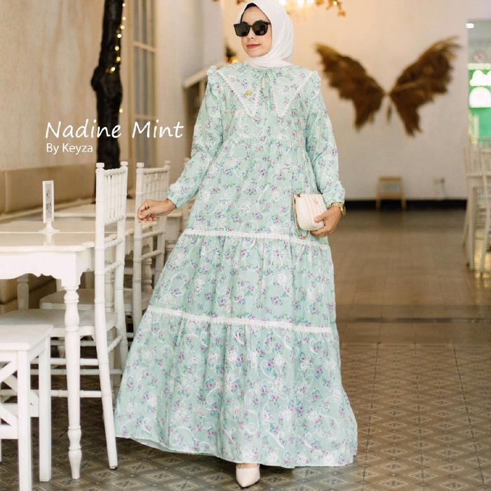 keyzaa, nadine dress , gamis nadine , gamis wanita