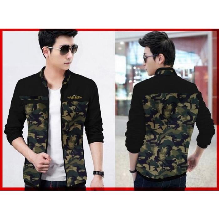 BPS Jaket Pria ARMY Outerwear Men Jacket Bomber Jaket Cowok Korea Babyterry Kado Unik