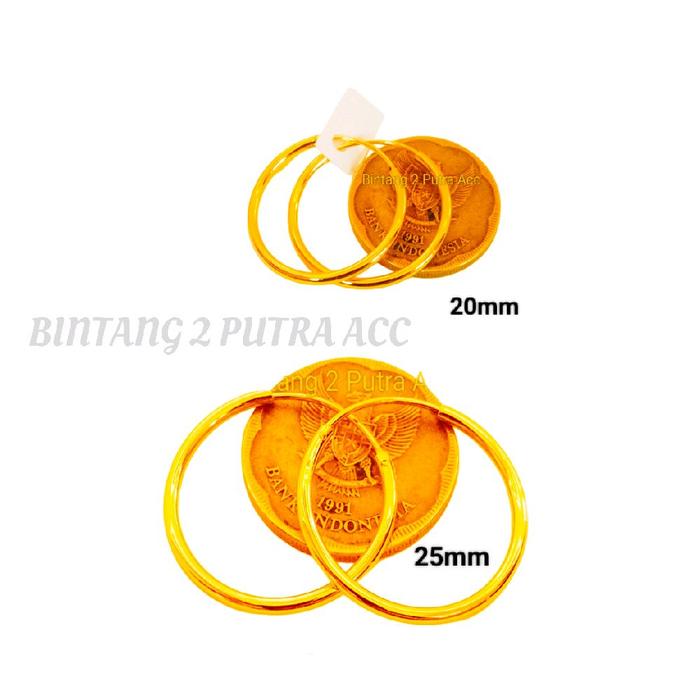 Anting Koin 1991 Anti Karat Earrings 20mm & 25mm Diameter Perhiasan Koin