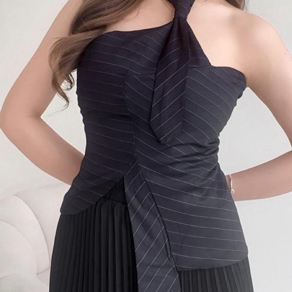 J'ADORE Fallon Asymmetrical Top - Tie Tube Top Atasan Dasi Wanita