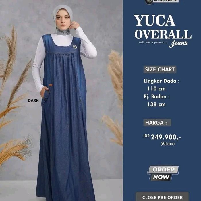 Yuca overall jeans Dress Wanita Panjang