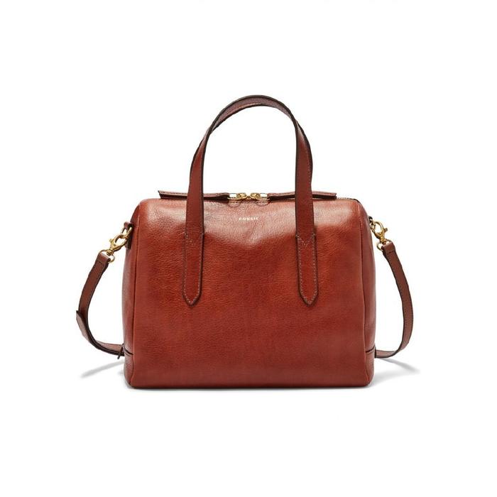 Fossil Sydney Leather Satchel Medium Brown Tas Wanita-SHB1978-210