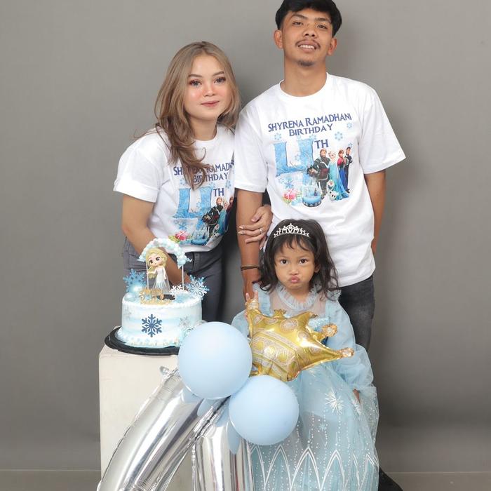 COUPLE kaos ultah frozen FREE request design sampe deal / kaos frozen anak / kaos frozen ultah / kao