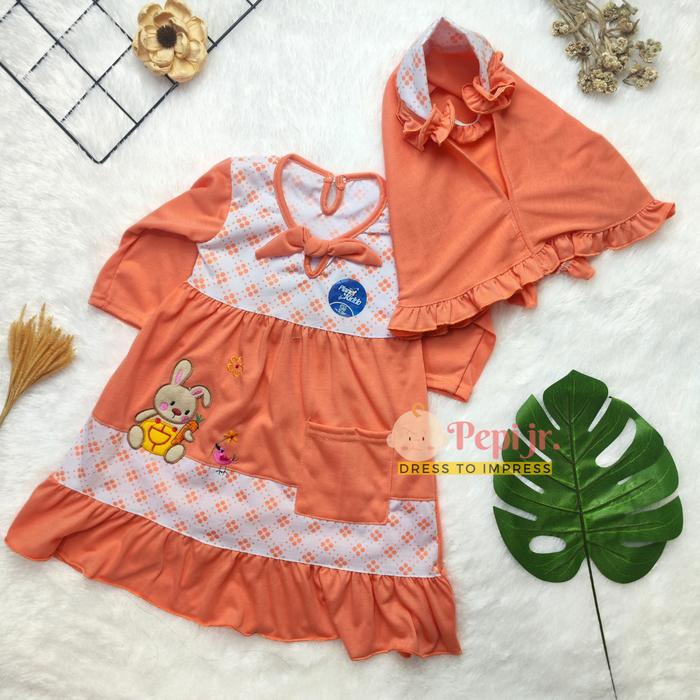 Pepi Jr - Baju Gamis muslim anak perempuan 1-2 tahun murah Ms-01 Lebaran Cewek