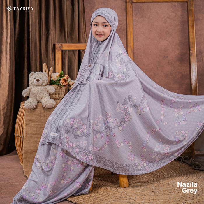 TAZBIYA MUKENA ANAK TRAVEL NAZILA SERIES | Mukena Anak Travel Motif | Mukena Anak 4-14 Tahun SD SMP