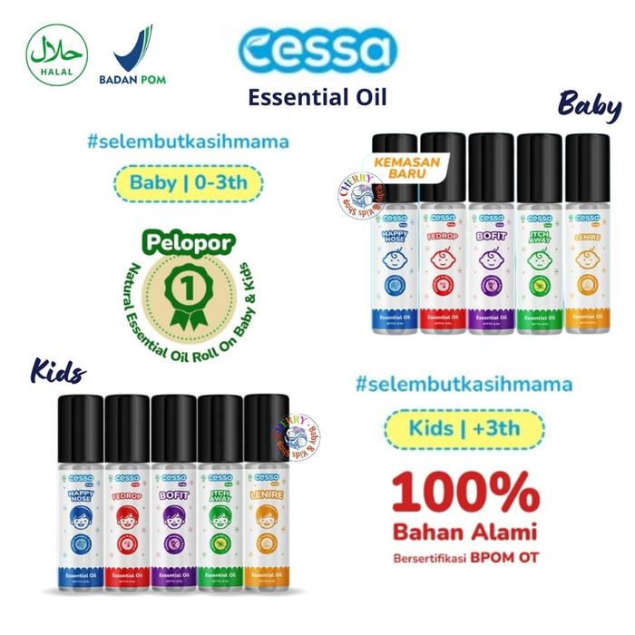 Ready Cessa Baby Essential Oil 8Ml Fever Drop Dan Cough N Flu 0-3 Tahun Penurun Demam Dan Pereda Bat