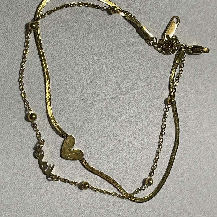 gelang kaki titanium 2 layer