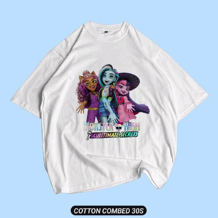 Kaos Anak Perempuan Monster High Fashion - Baju Cartoon Anak Monster High Kaos Anak Katun Monster Hi
