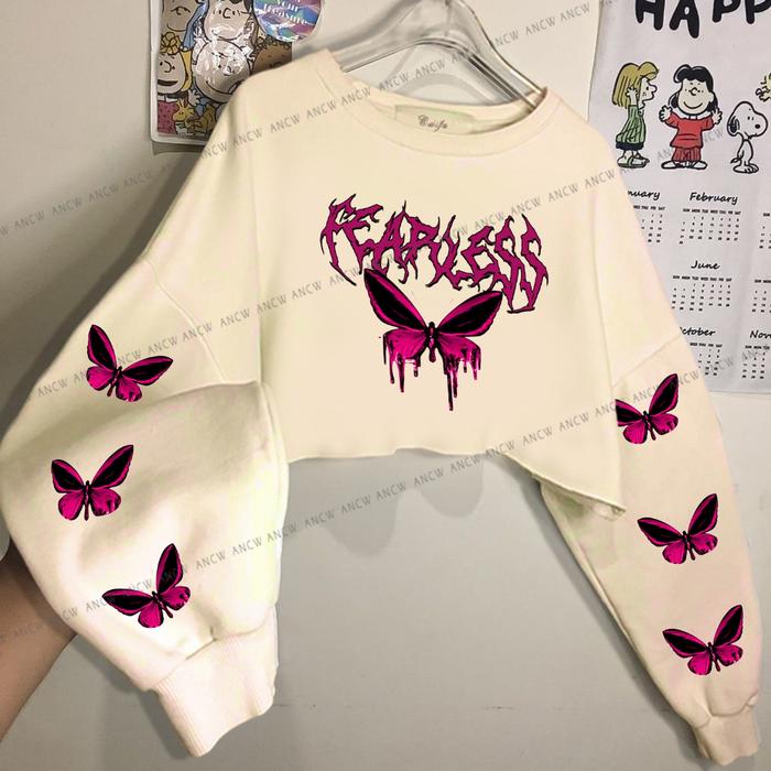FEARLESS SWEATER CROP KOREAN STYLE TERBARU
