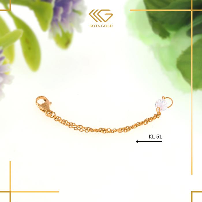 Rantai Extension Penyambung Kalung Gelang Panjang 5cm Kadar 300 dan 375 KL51 KL52 KKG Mall