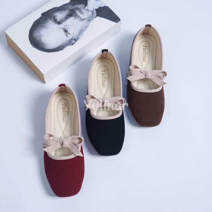 DALILLAN  OFFICIAL -sepatu balet flatshoes wanita korea vita platfrom full busa sol karet/ balet wan