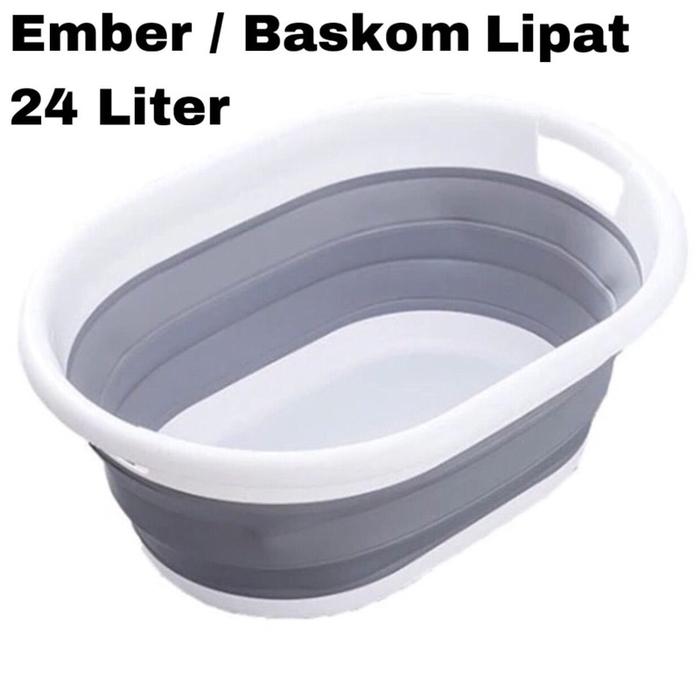 Ember Baskom Lipat Loundry Water Bucket Foldable 24L - Ember Lipat Multifungsi