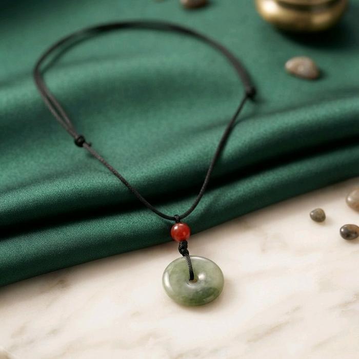 Kalung Giok Burma/liontin Donat/liontin giok