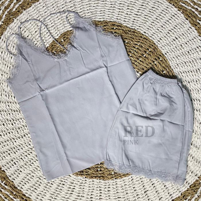 [ Redpink ] Set Baju Tidur Wanita Dewasa Homewear Seksi With Desain Atasan Tanktop Singlet No Motif 