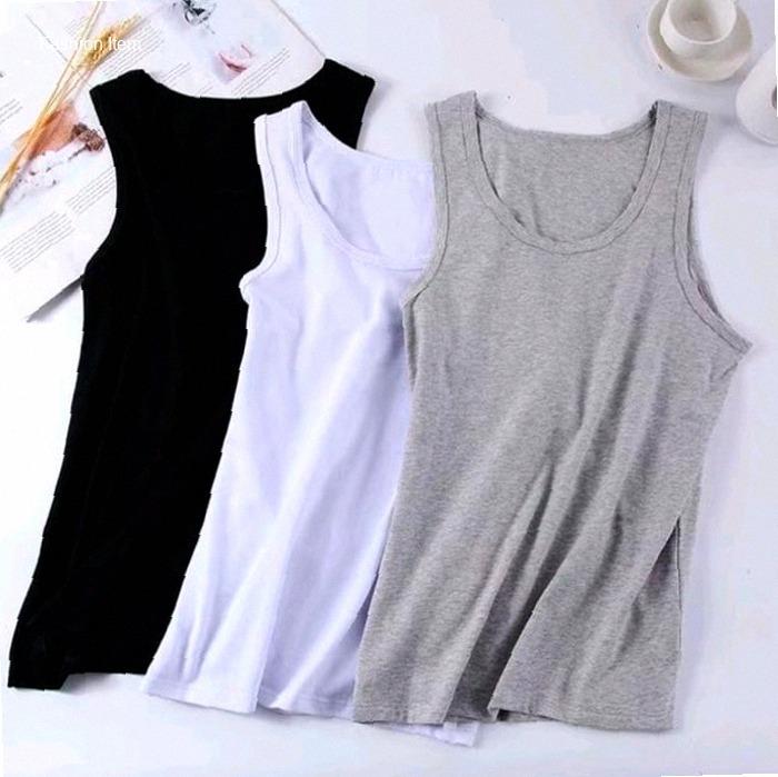 Paket Hemat Singlet Polos Pria Dewasa Slim Vit Baju Singlet Gym Size S-M-L-XL Hitam Navy Putih Rando