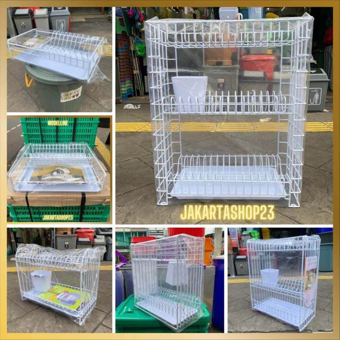 READY MODELLINE - Rak Piring Gelas Susun 3 + Tatakan + Tempat Sendok / Rak Piring Gantung / Rak Dapu