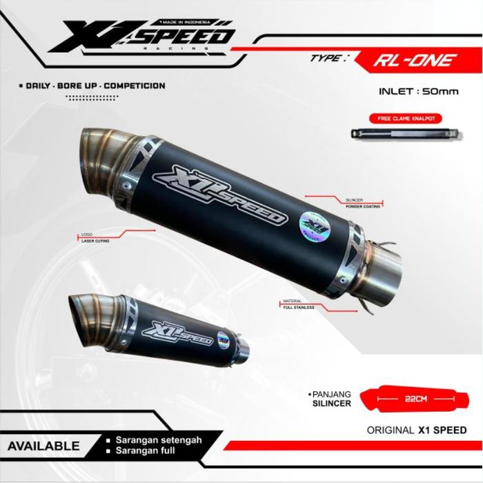 Slinser only Selenser Knalpot Racing all motor Original X1 Speed type RL-One