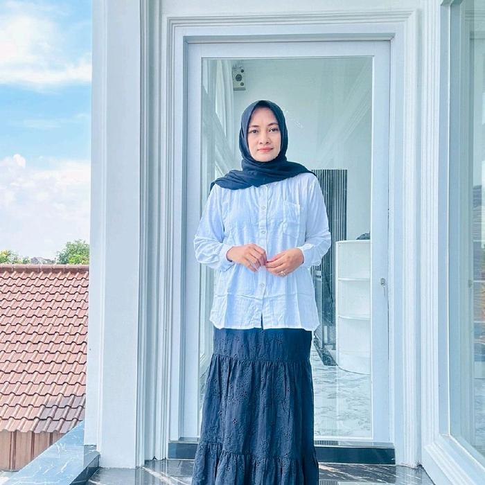 Kemeja Deha Wanita Atasan Panjang Katun corniche baju trendy violet