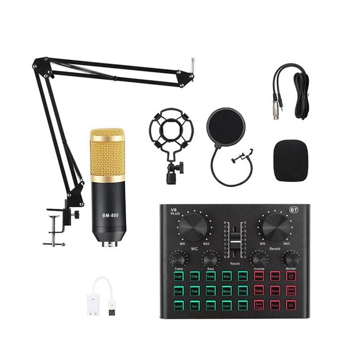 Condenser Microphone Kit with Audio Mixer for Streaming Voice Changer