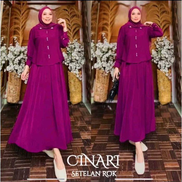 Cinari Setelan Rok Soft twill Marbella Oneset rok Terbaru by OHC