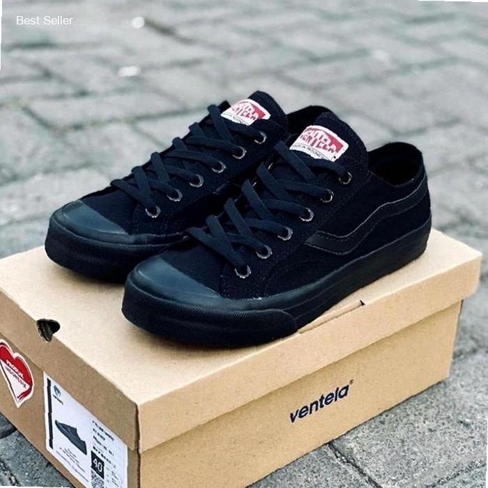 (ORIGINAL) VENTELA PUBLIC LOW ALL BLACK 100% ORIGINAL Full Black - Sepatu Sekolah Ventela Pria Wanit