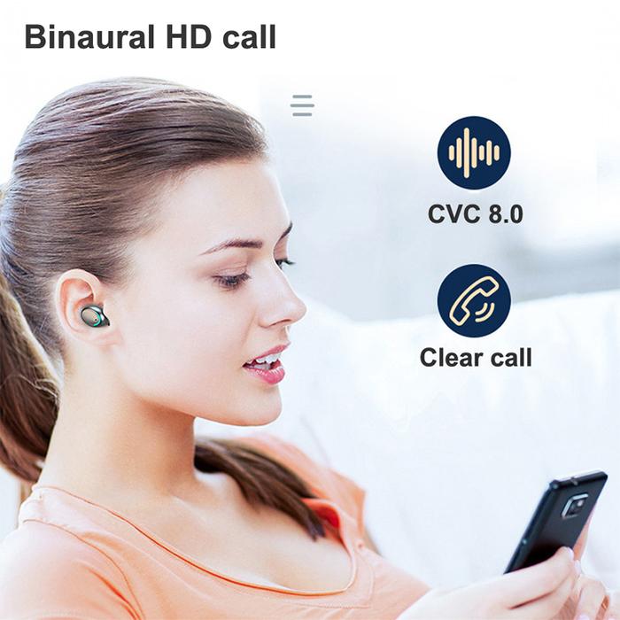 F9 TWS Earphone Bluetooth Headphones with Mic Earbuds 3000Mah Charger