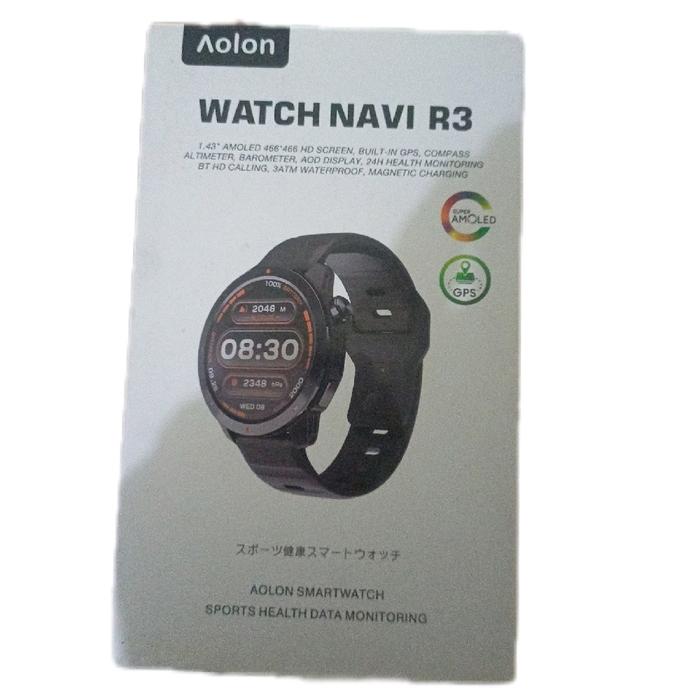 Aolon Watch Navi R3 Smartwatch dengan Layar AMOLED, GPS, Kompas, Altimeter, Barometer, dan Monitor K