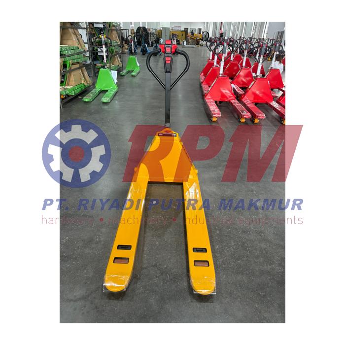 Electric hand pallet hand lifter and electric drive aki lithium 48V kapasitas 2 ton garpu 685 x 1220