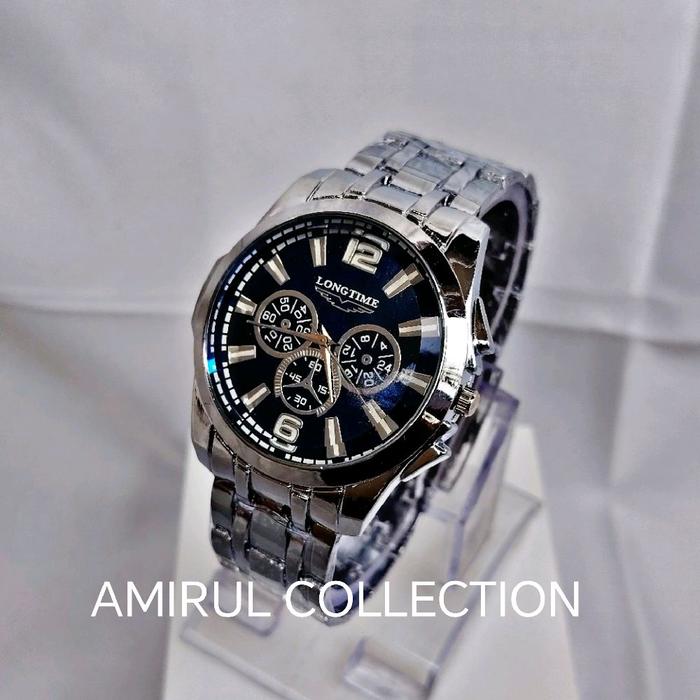 AMIRUL COLLECTION.. Jam Tangan Pria Rantai.. Stainless Steel.. Casual.. Analog.. Quartz Mewah Elegan