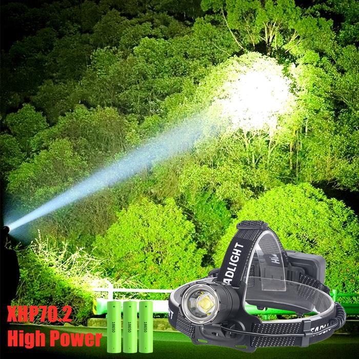 XHP70.2 LED Headlamp Rechargeable 90000 Lumen Headlamps Flashlight