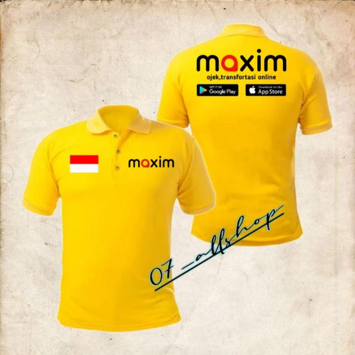 Kaos Polo Shirt Tshirt Baju Kerah Distro MAXIM OJOL OJEK ONLINE Polos Custom pria wanita Indonesia!