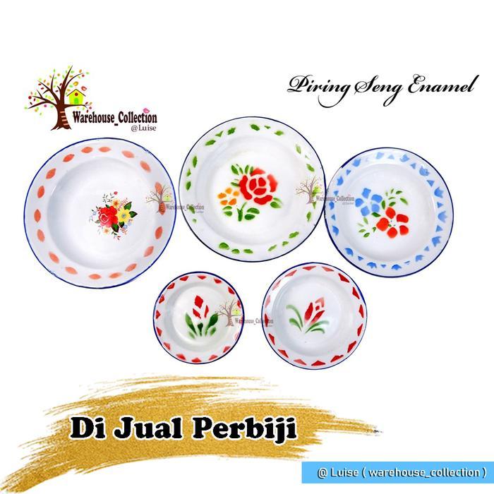 PER- BIJI [ SATUAN ] / Piring seng / Piring jadul / Piring Enamel 14cm. 16cm, 20cm dan 22cm// PIRING