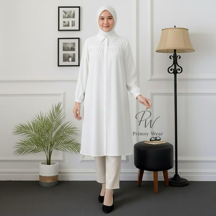 Crinkle Airflow Premium - Tunik Aruna Viral Kekinian Atasan Muslimah Elegan OOTD Masa Kini Adem Dan